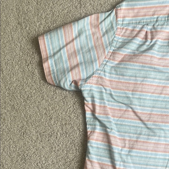 Nautica Casual Blue and Pink Striped Button Down Shirt - Picture 4 of 5